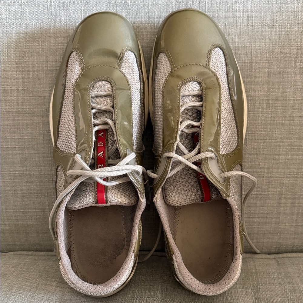 Prada Women’s America’s Cup Sneakers - Olive/Grey Size 40/10